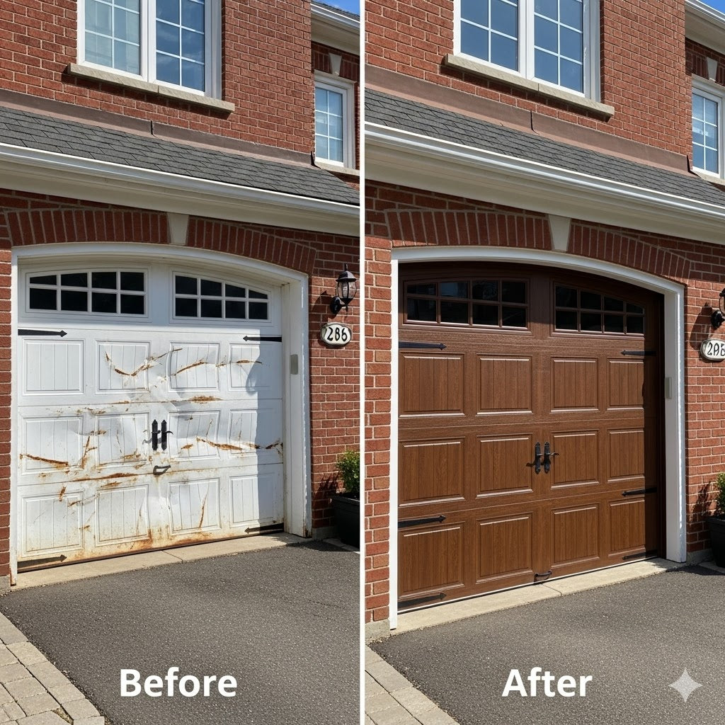 Smart Garage Door Service Repair Denver Colorado Before and After Garage Door Repair